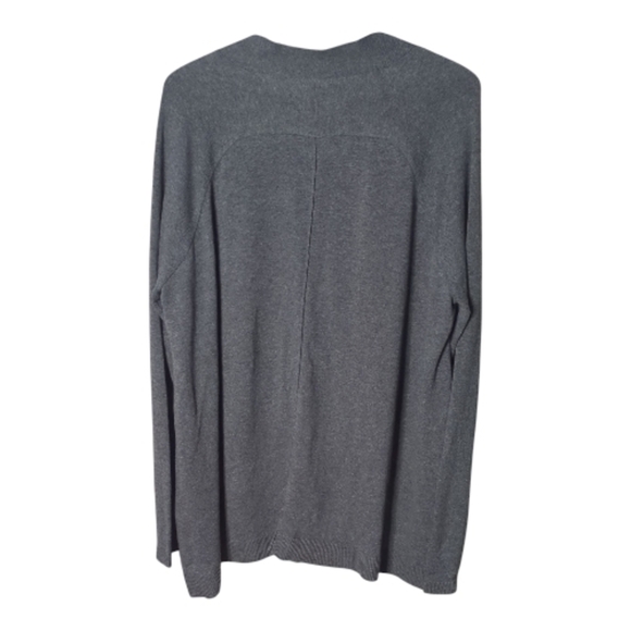 Planet by Lauren G Cotton Varsity Cardigan Oversized Charcoal One Size - Picture 2 of 7